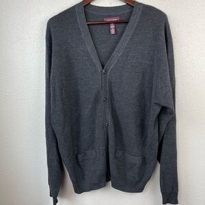 Nordstroms Gray Wool Cardigan Sweater Size M EUC